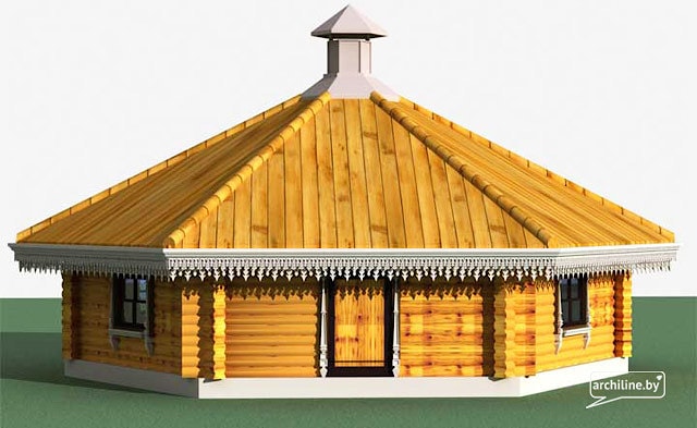 Wooden barbecue house