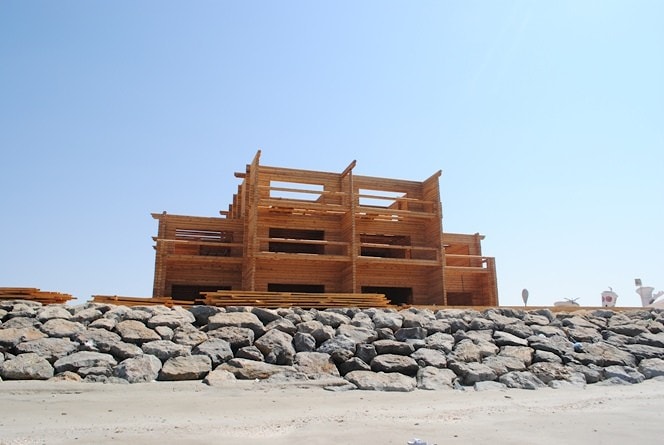 Wooden house assembly in UAE Ras Al Khaimah