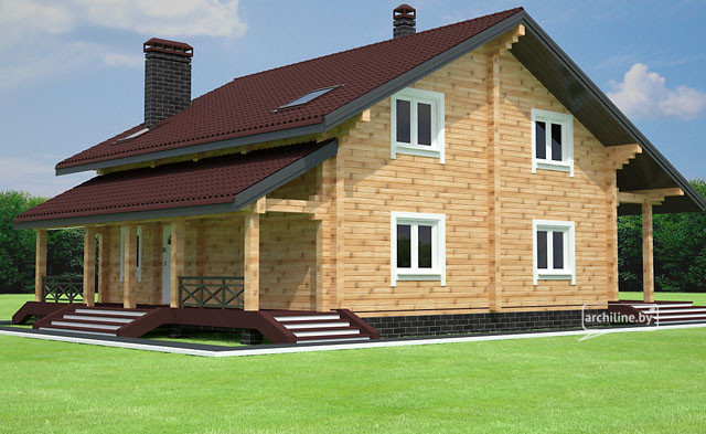 Design of a wooden cottage 