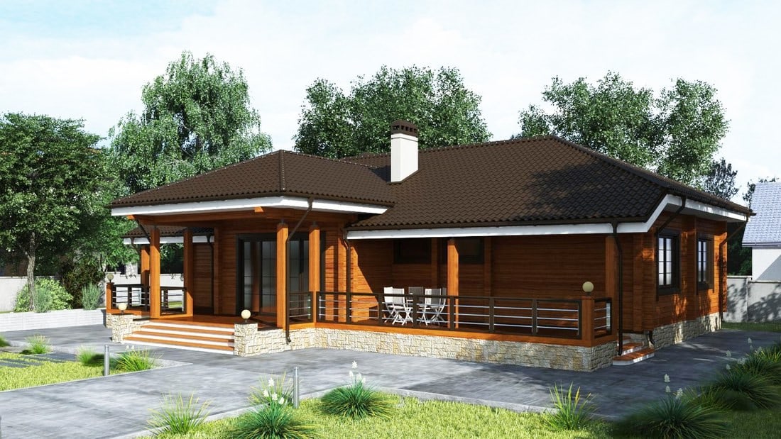 Wooden eco house made of glulam "Dolena"