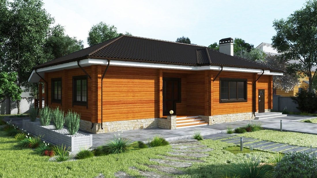 Wooden eco house made of glulam "Dolena"