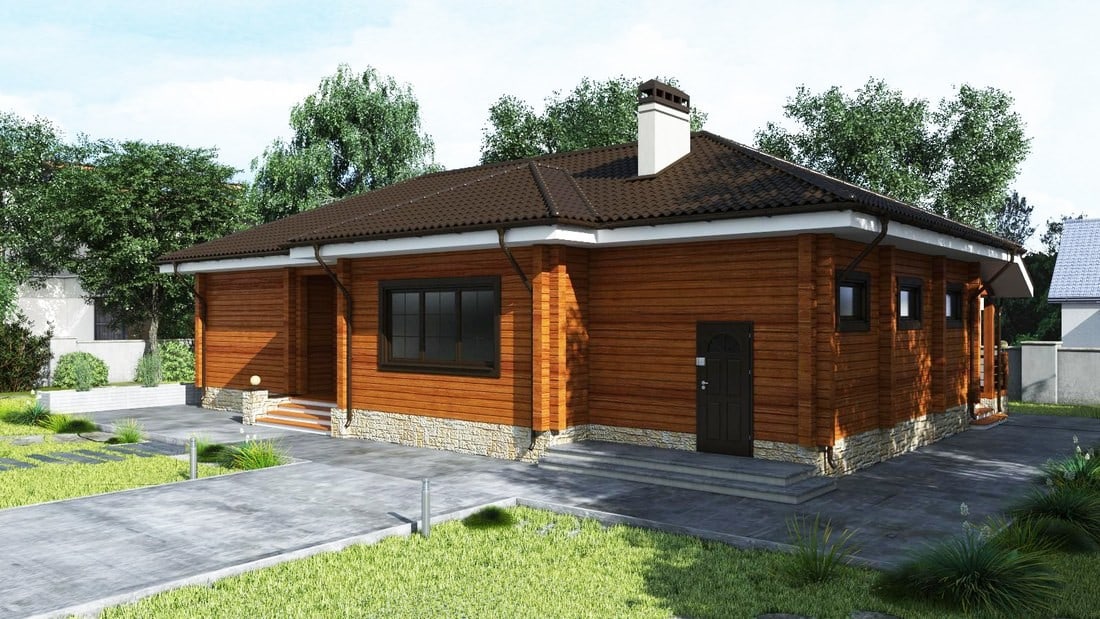 Wooden eco house made of glulam "Dolena"