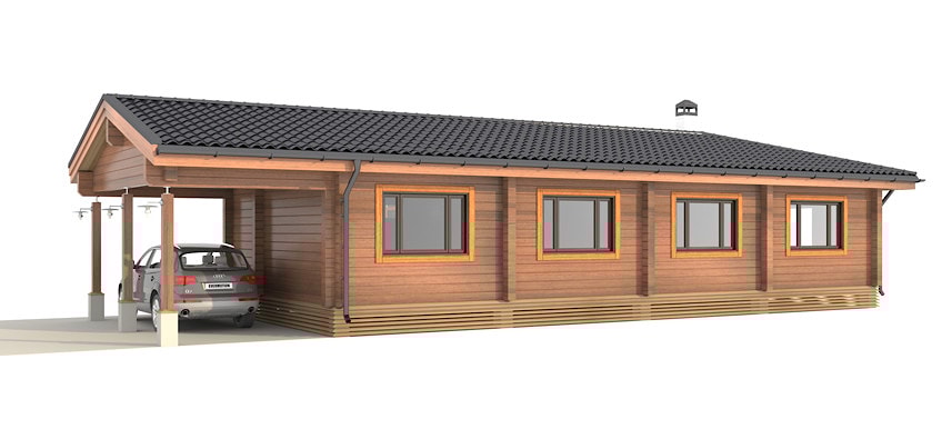Wooden prefab house plan ( glued laminated timber ) "Arento"