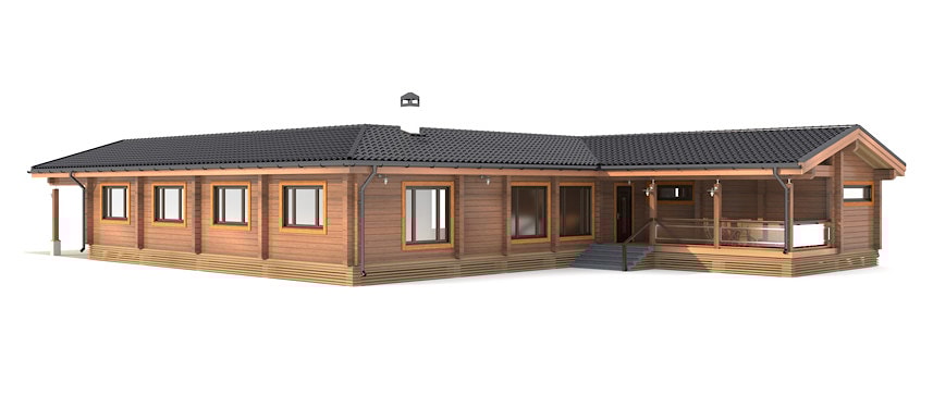 Wooden prefab house plan ( glued laminated timber ) "Arento"