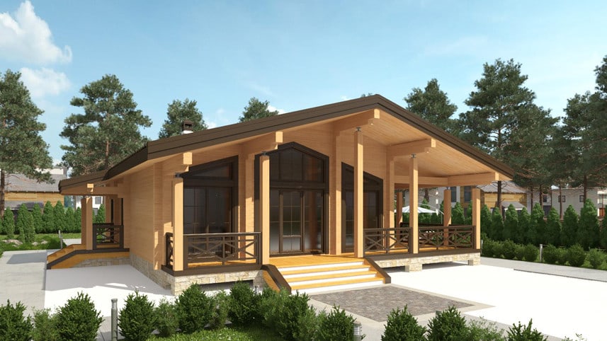 Design of a tiny wooden house "Ikihirsi"