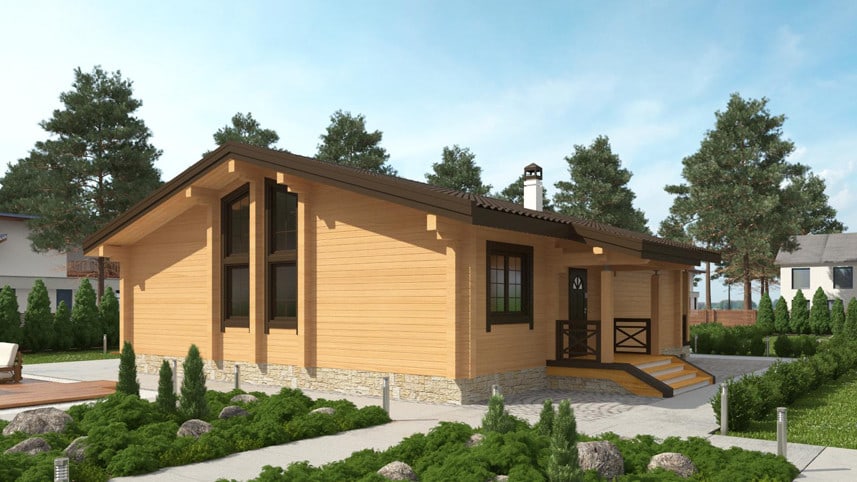 Design of a tiny wooden house "Ikihirsi"