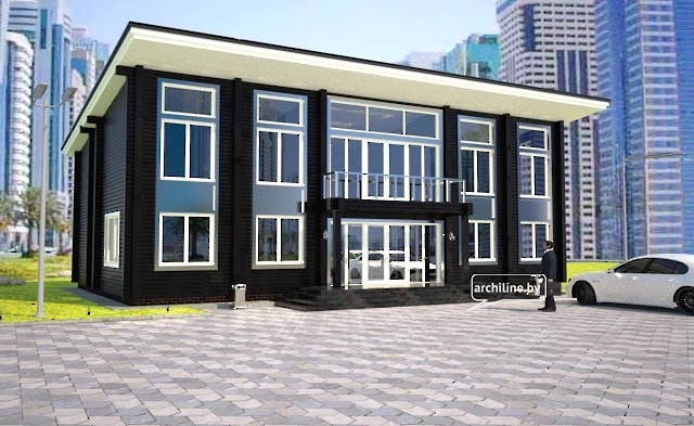 Wooden house plans: Office wooden building 348 m2  