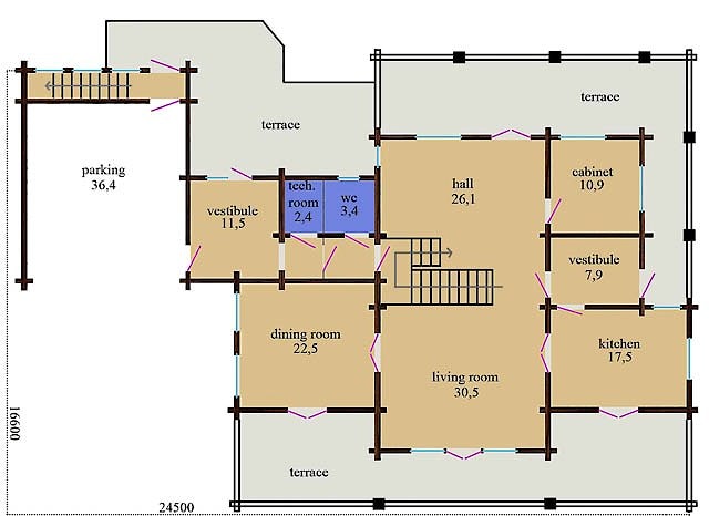 Summer Log House "Helena" 327 m²