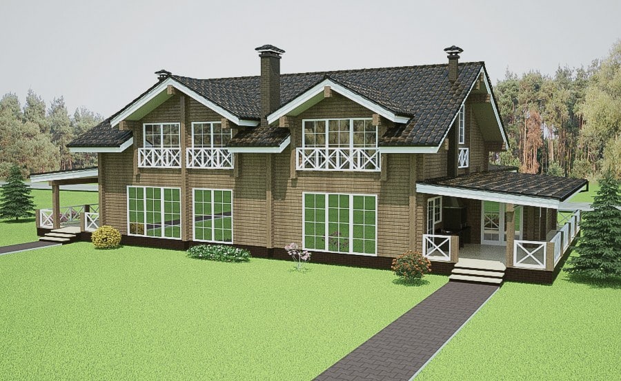 Wooden house plans: Nordic log home "Annika" 345 m²  