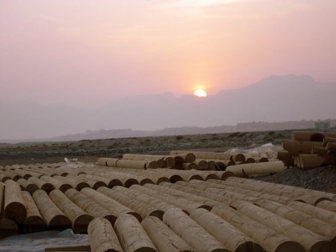 Wooden house assembly in UAE Ras Al Khaimah