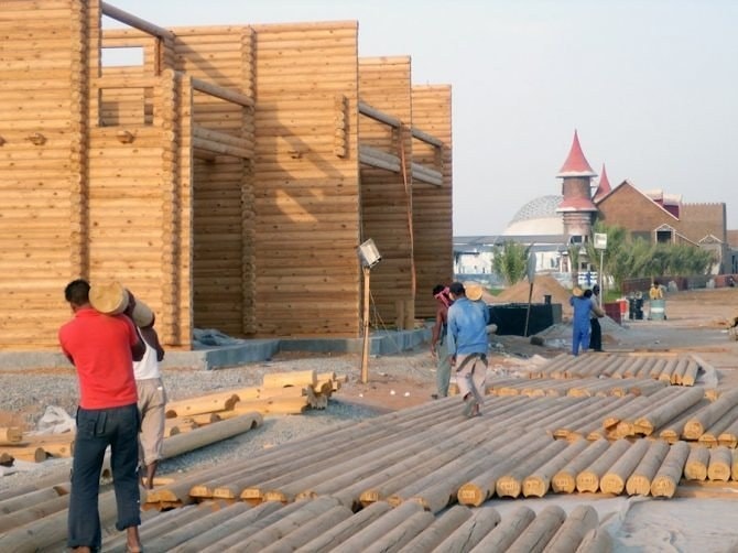 Wooden house assembly in UAE Ras Al Khaimah