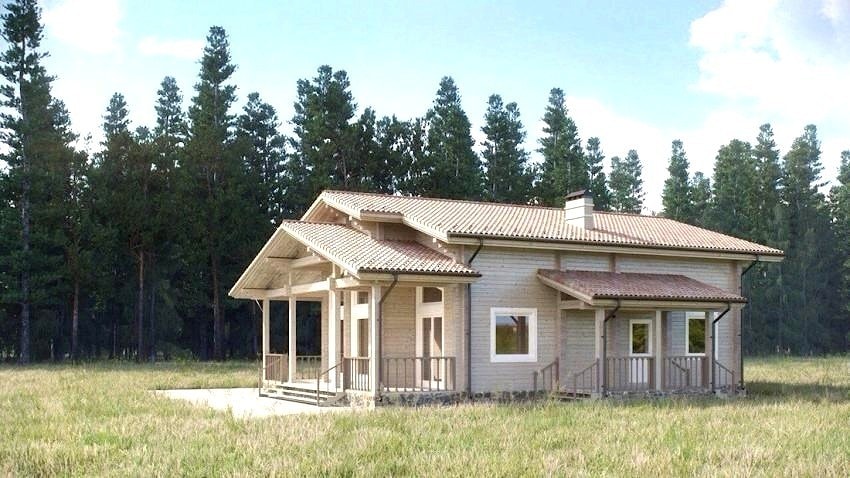 Wooden country house design "Kalle" - the project of cozy house (finnish project)   