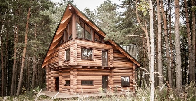 Log House  - the project of a house in country style with modern interior