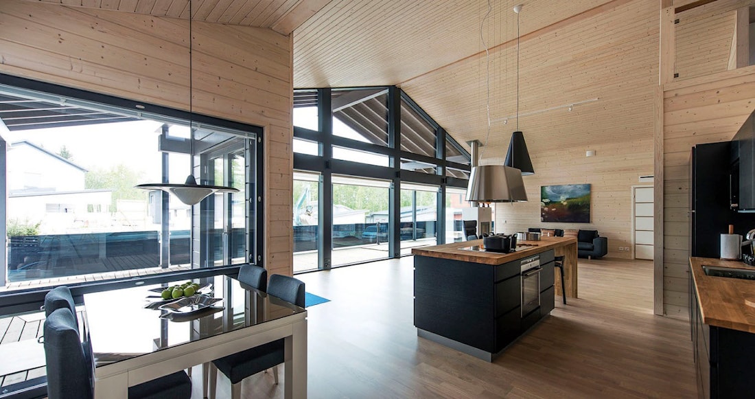 The flooring in a wooden house