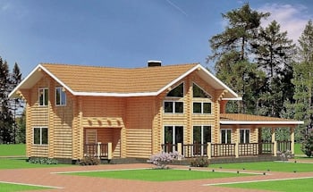 Plan of a country log home "Miranda" (comfortable home from round logs of technical drying) — total area 246 m²