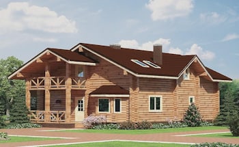 Log home plans: Log cottage 232 m²