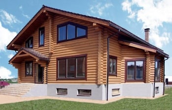 Log home "Armas" (round logs, technical drying, plan of a house) — total area 243 m²