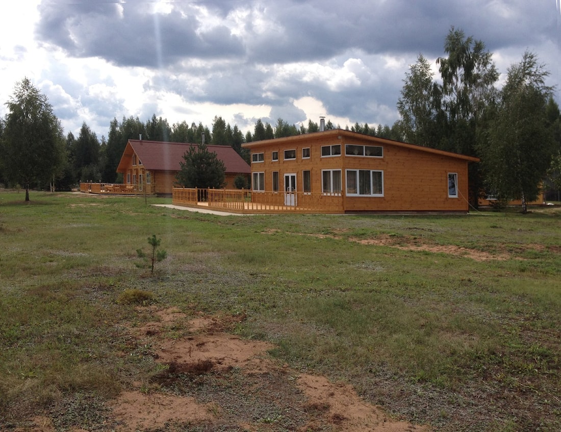 Wooden house from glued laminated timber 160 mm, project "Shklov Domostroenie" 287 m²