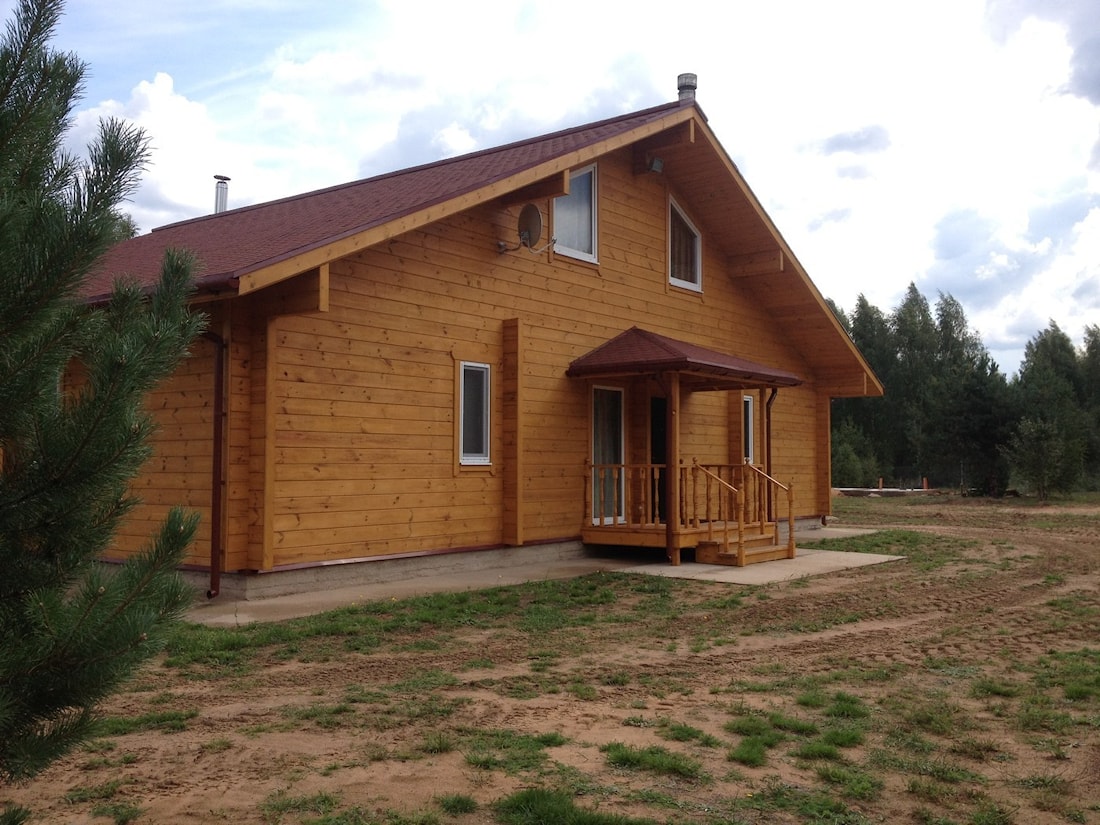 Wooden house from glued laminated timber 160 mm, project "Shklov Domostroenie" 287 m²