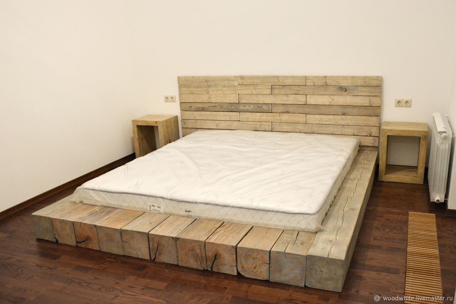 Bed made of timber