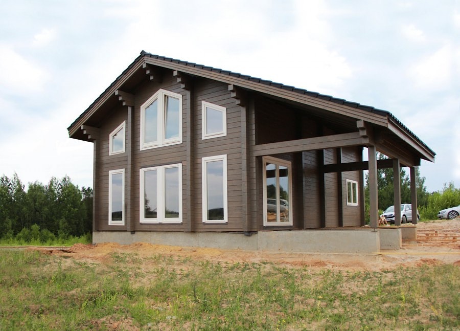 Wooden house of glued laminated timber "Chocolate"   