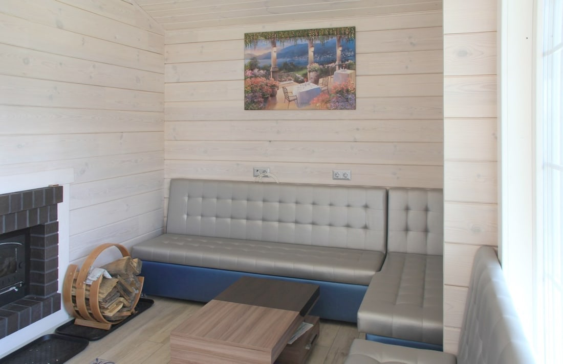 Glued beam bath with swimming pool and terrace "Poseidon" 65 m²
