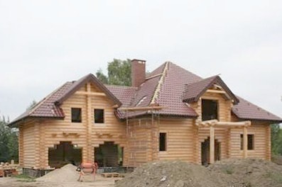 Turnkey house of log of natural humidity with a half-storey, Polish project