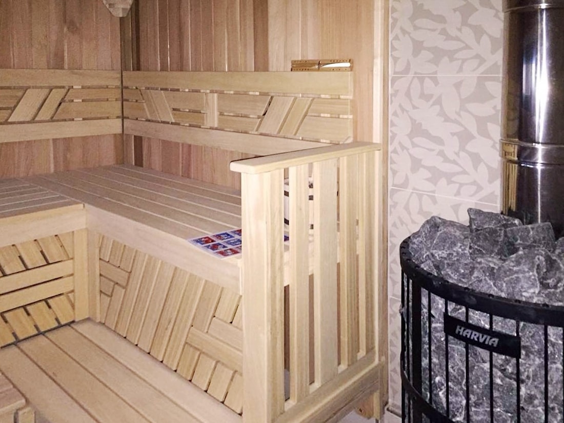Sauna in a wooden house