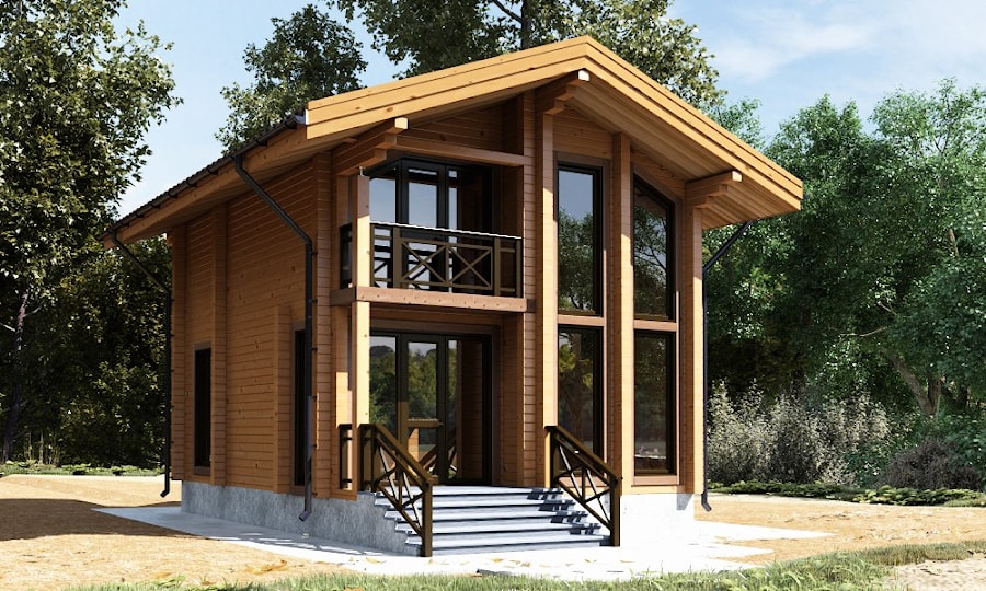 Wooden house «Till» from glued laminated timber, ready for assembling — 37.600 EURO