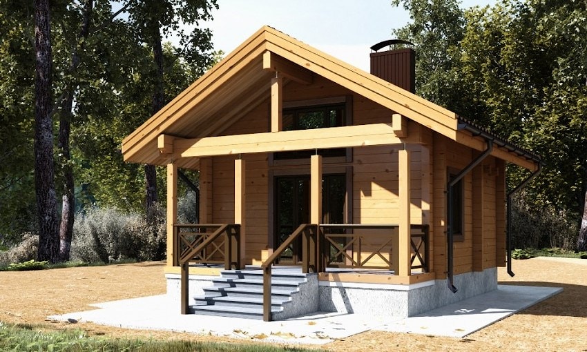 Wooden house « Eulenspiegel » from glued laminated timber, ready for assembling - 12.900 EURO