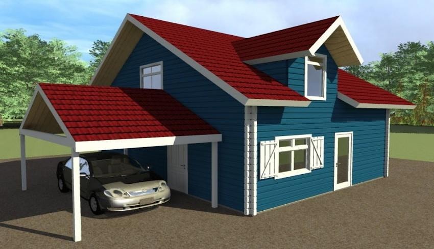 Prefab home plans: wooden home plan Rauno 100 m²   