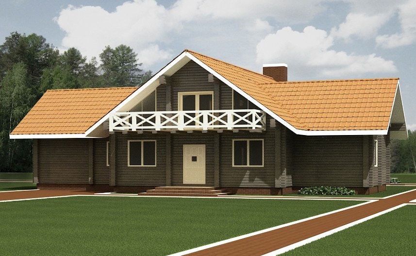 Wooden house plans: Polish log house "Iwona" 287 m²  