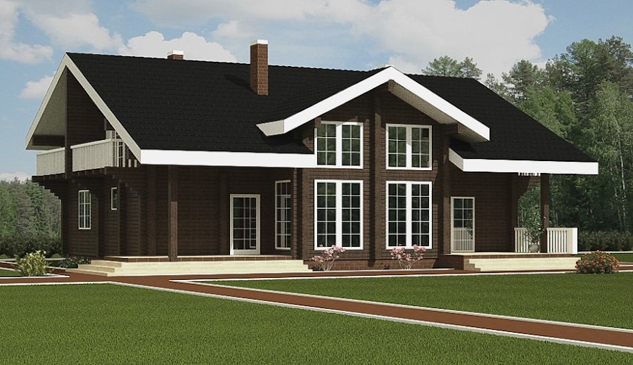 Plan of a spacious wooden country house "Konsta"   