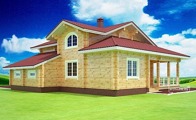 Wooden house plans: Timber wooden home design 148 m²  