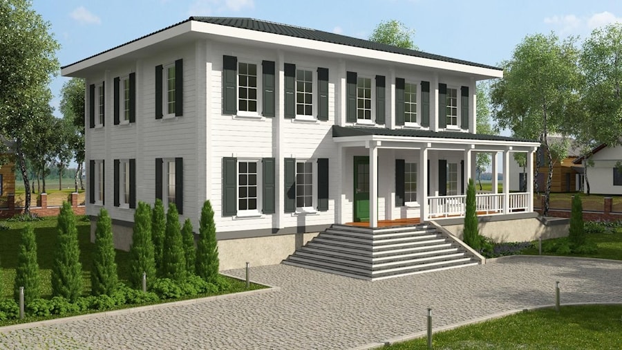 Designs of an american-style wooden house "USA Kingspan"   