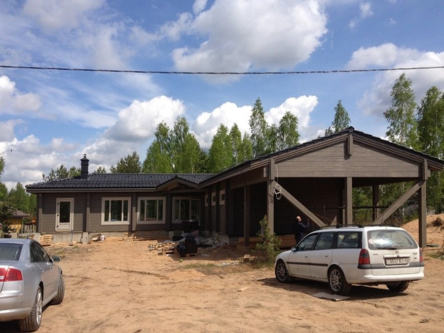 Wooden house "Antero" (design of a wooden house from glulam, 1 floor)
