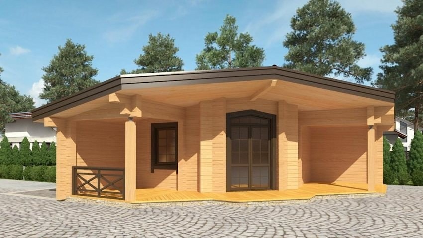 Modern wooden sauna "Hugo" 55 m2  