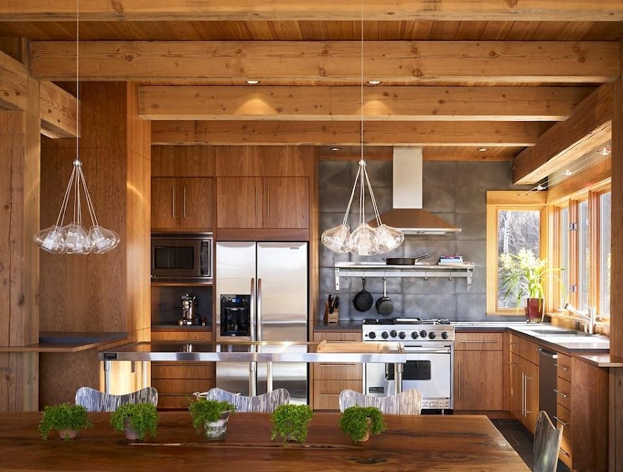 Wood home project and architecture: interior design