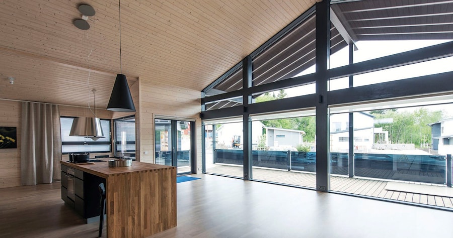 The flooring in a wooden house  