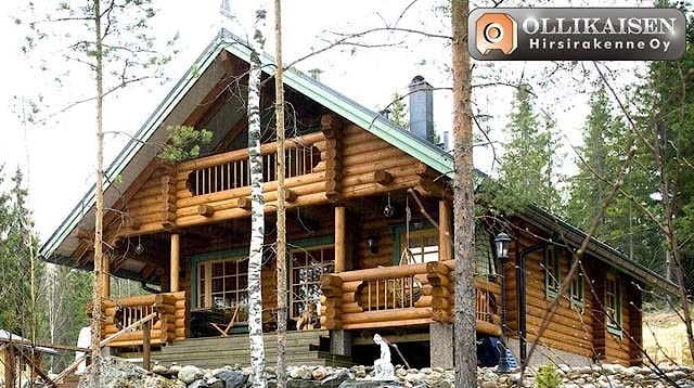 Round log, project of a Finnish wooden house Honka Poutapilvi 63 and 67 m²  