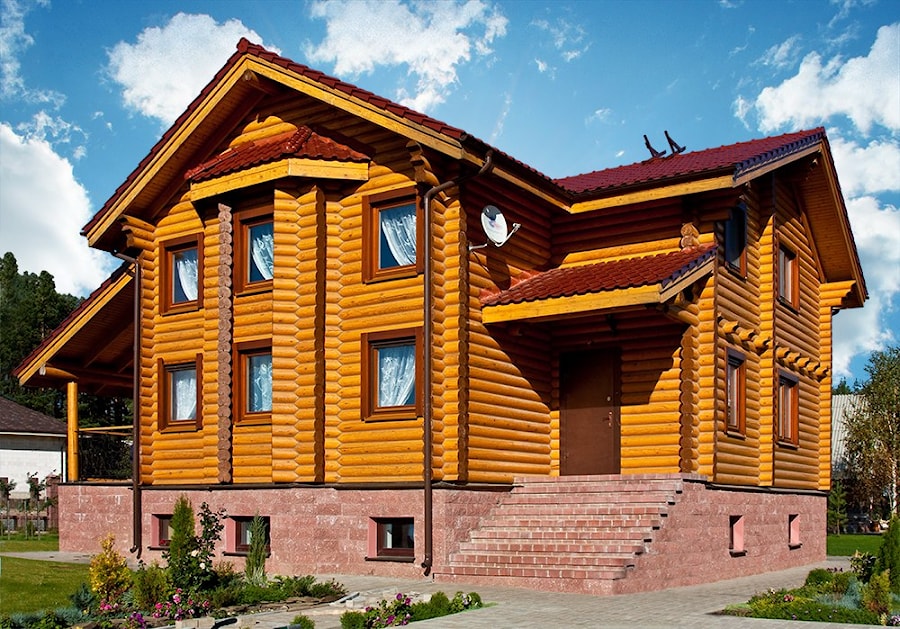 Wooden house "Valtteri" - the project of a house from rounded logs for a big family   