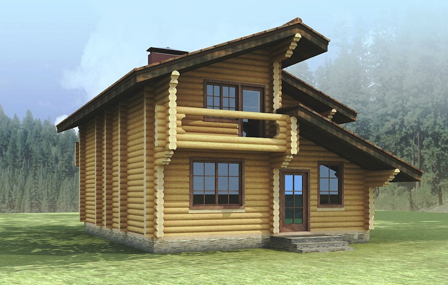 Tiny log cabin design - a plan of a log house "Cygnum" (quick order, favorable price)   