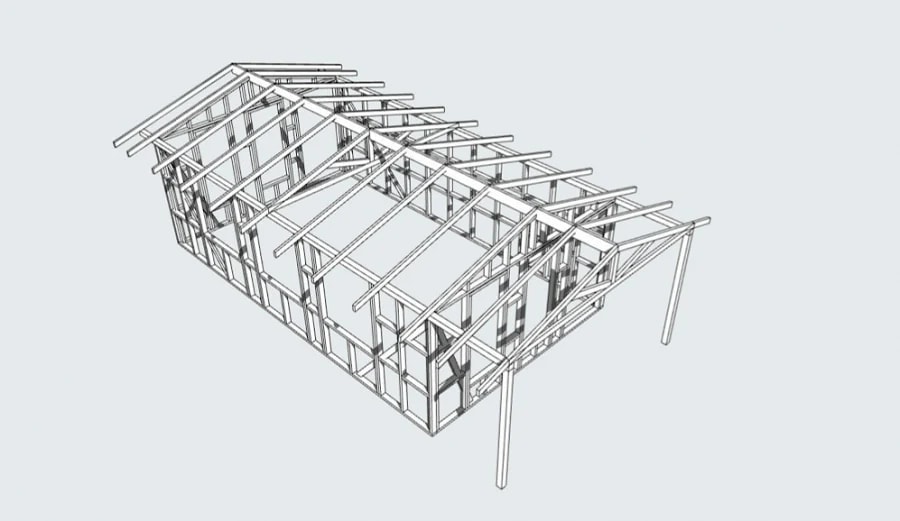 The house frame is inexpensive, the price is $ 2000, the area is 32 square meters   