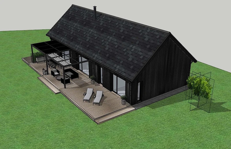 "Black Method" - wooden house in black style from the company Archiline