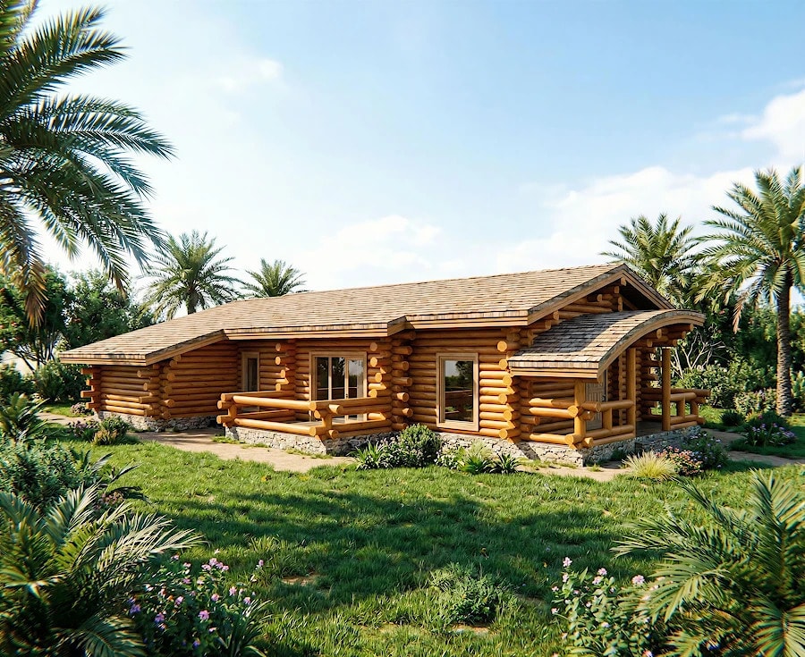 The bathhouse of Archiline in Dubai, UAE: wooden architecture for relaxation, health and private luxury  
