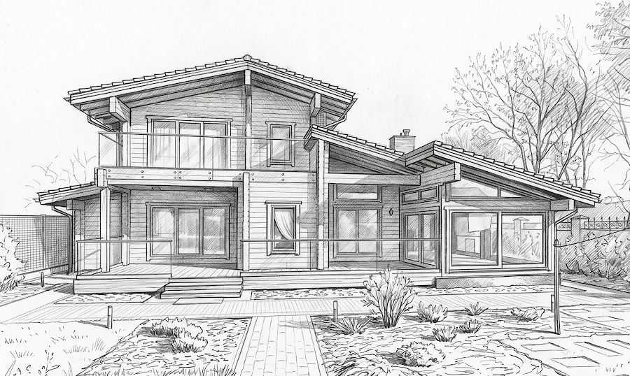 Design of wooden houses in Belarus | Archiline  