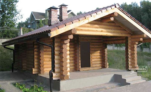 Wooden sauna design 32 m²  